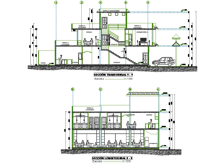 Section more housing trade plan detail dwg file