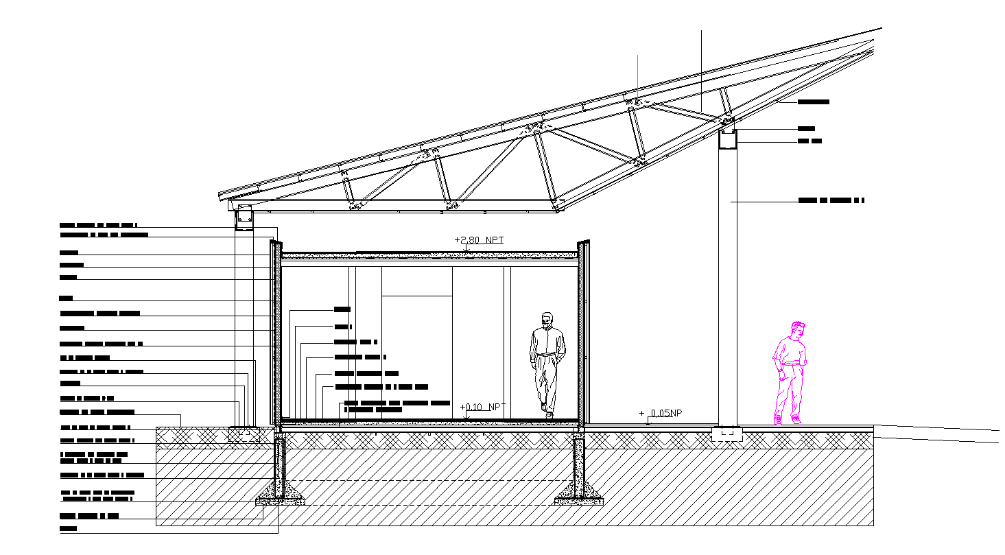 Section of swimming pool plan detail dwg file,