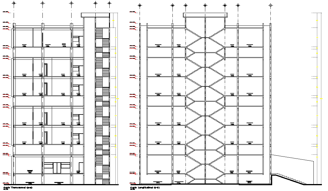 Section office plan detail dwg file