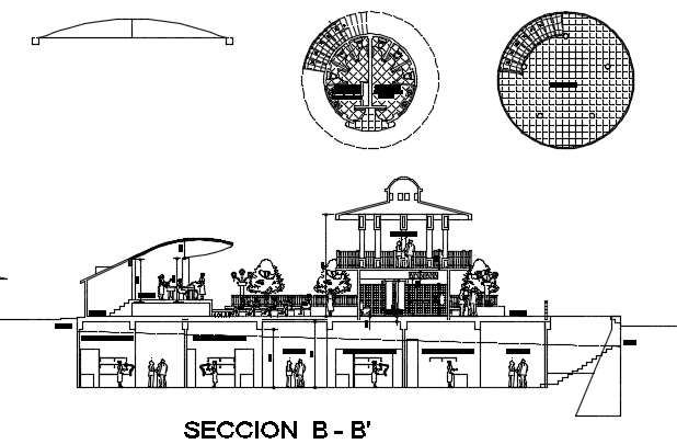 Section park parking detail dwg file