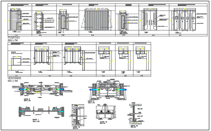 Section plan and elevation detail dwg file