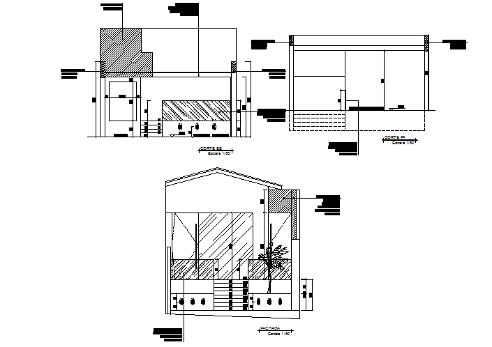 Section shop plan detail dwg file