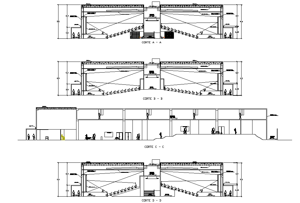 Section shopping mall detail dwg file
