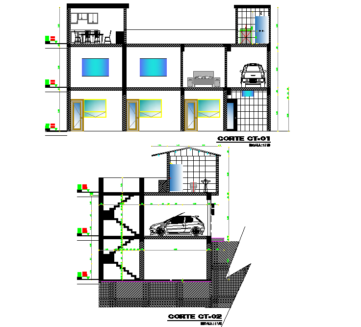 Section single family autocad file