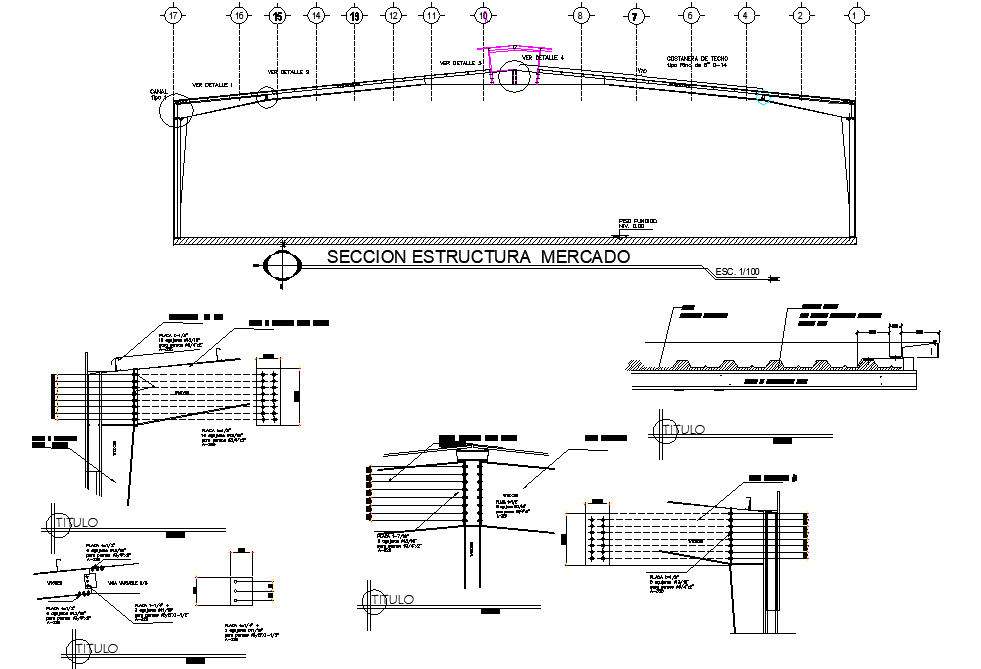 Section structural market detail autocad file
