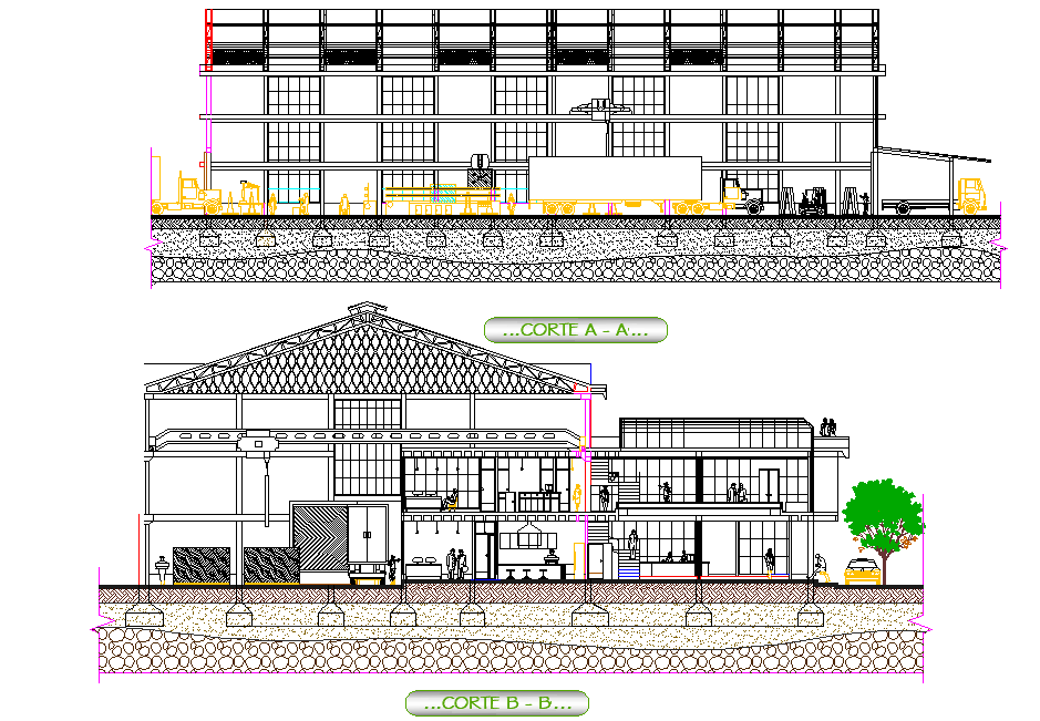Section tempered glass factory plan detail