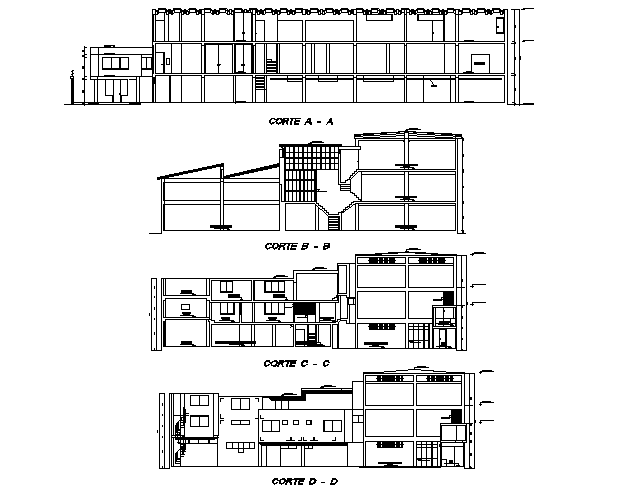 Section textile factory plan detail dwg file