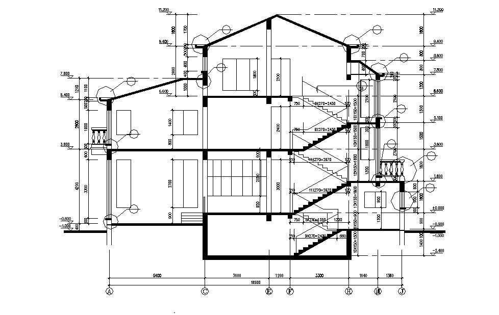 Section villa plan layout file