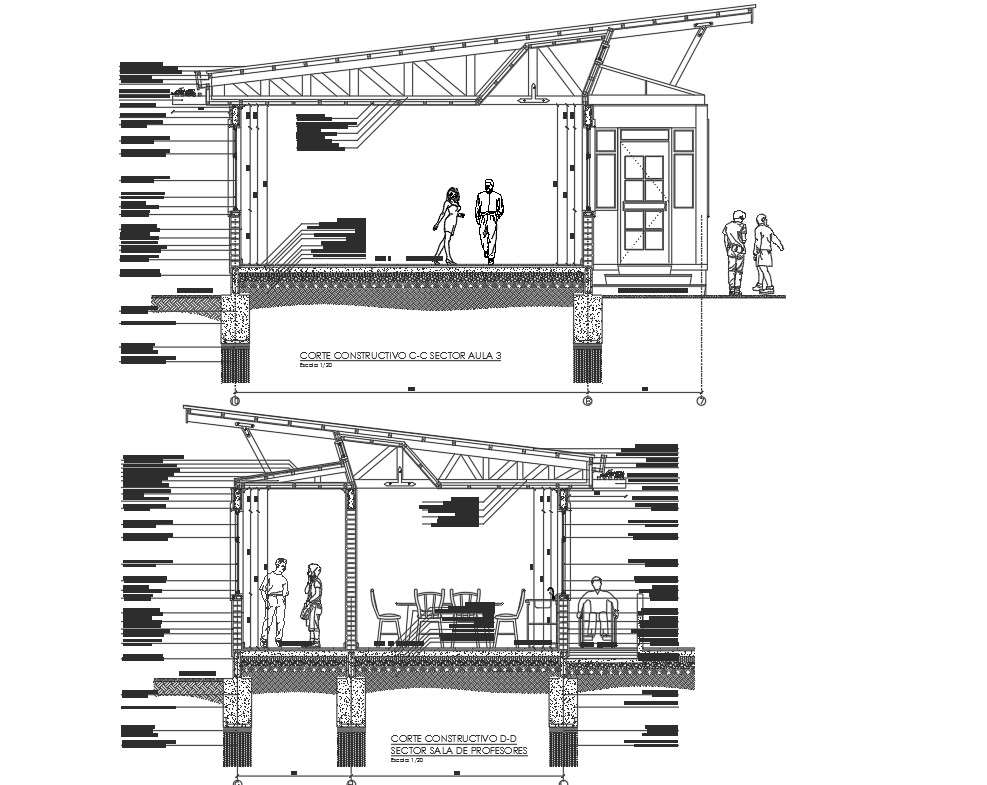 Section working plan detail dwg file