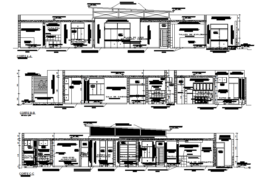 Section working plan detail dwg file