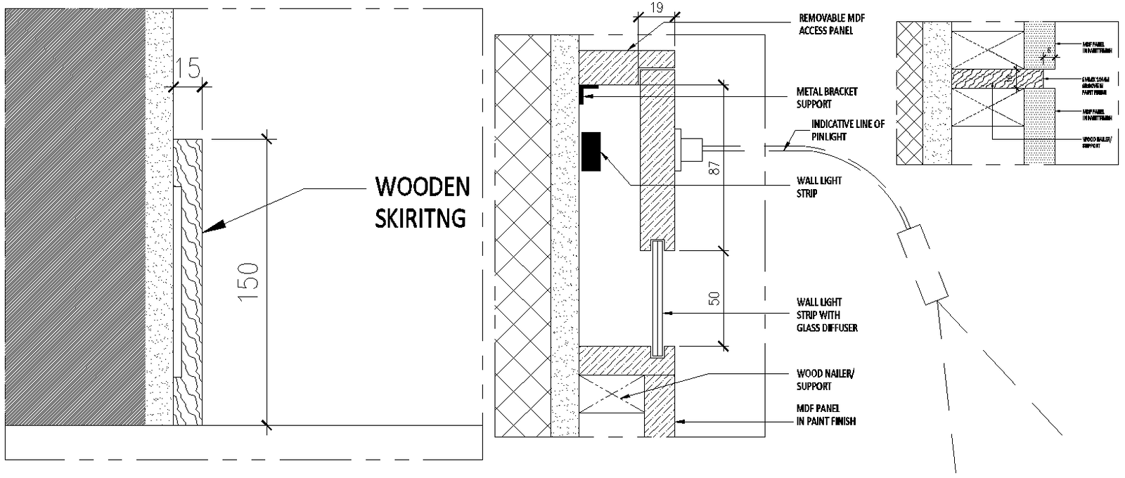 Section Of Wooden Skirting Detail DWG AutoCAD file