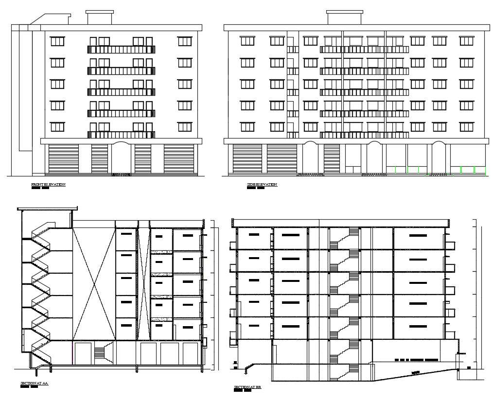 Sectional Elevation of a House