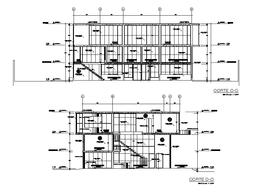 Sectional detail and construction plan