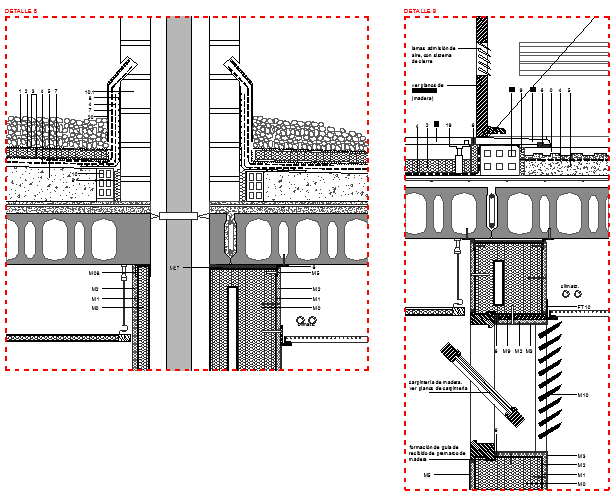 Sectional detail and construction plan
