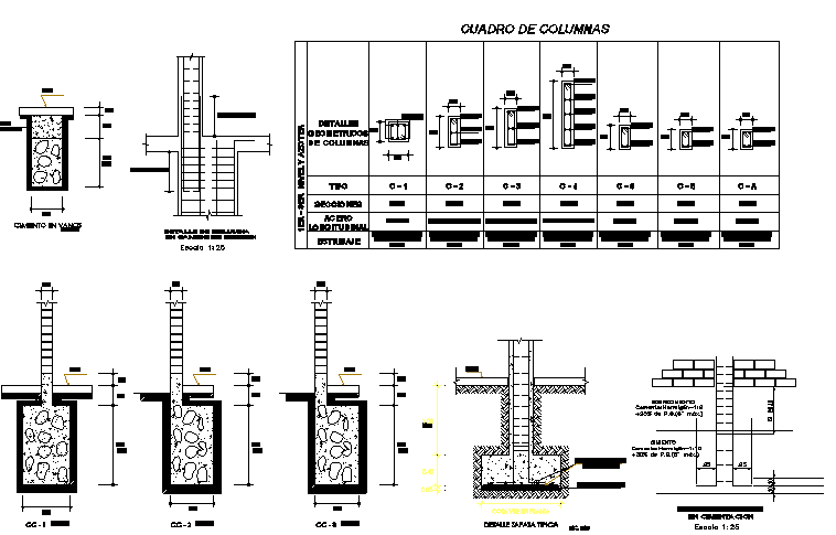 Sectional detail and construction plan