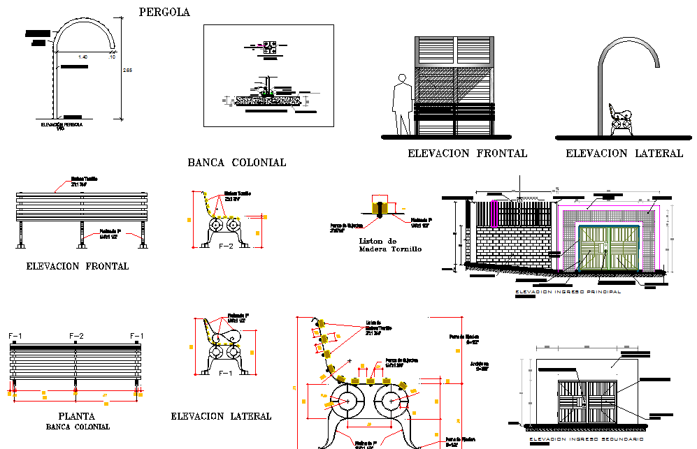 Section and Elevation CAD Drawing of Custom Furniture Unit