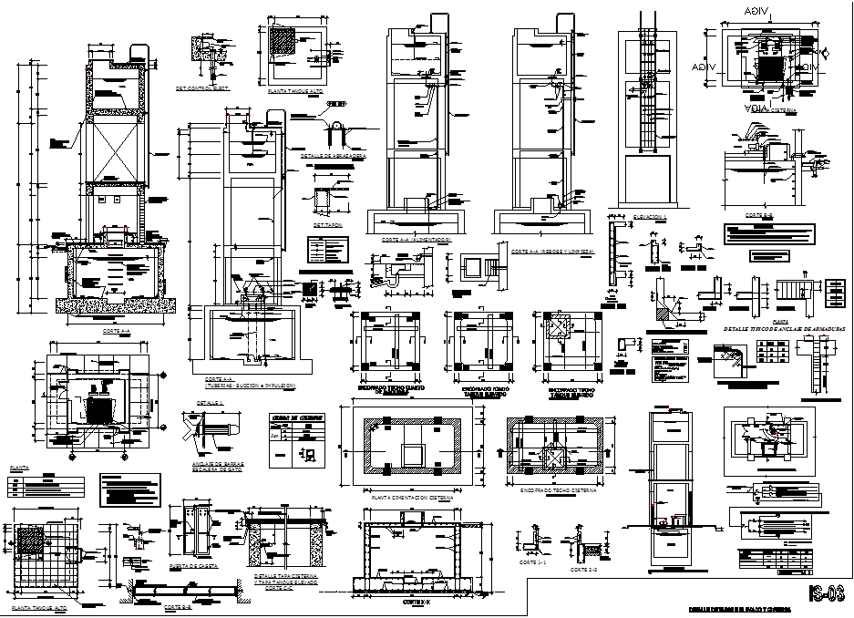 Sectional details in auto cad format