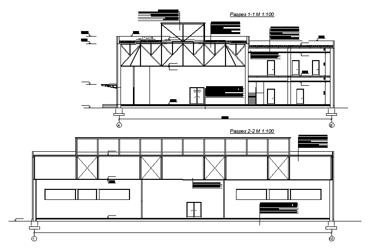 Sectional elevation of a posh building