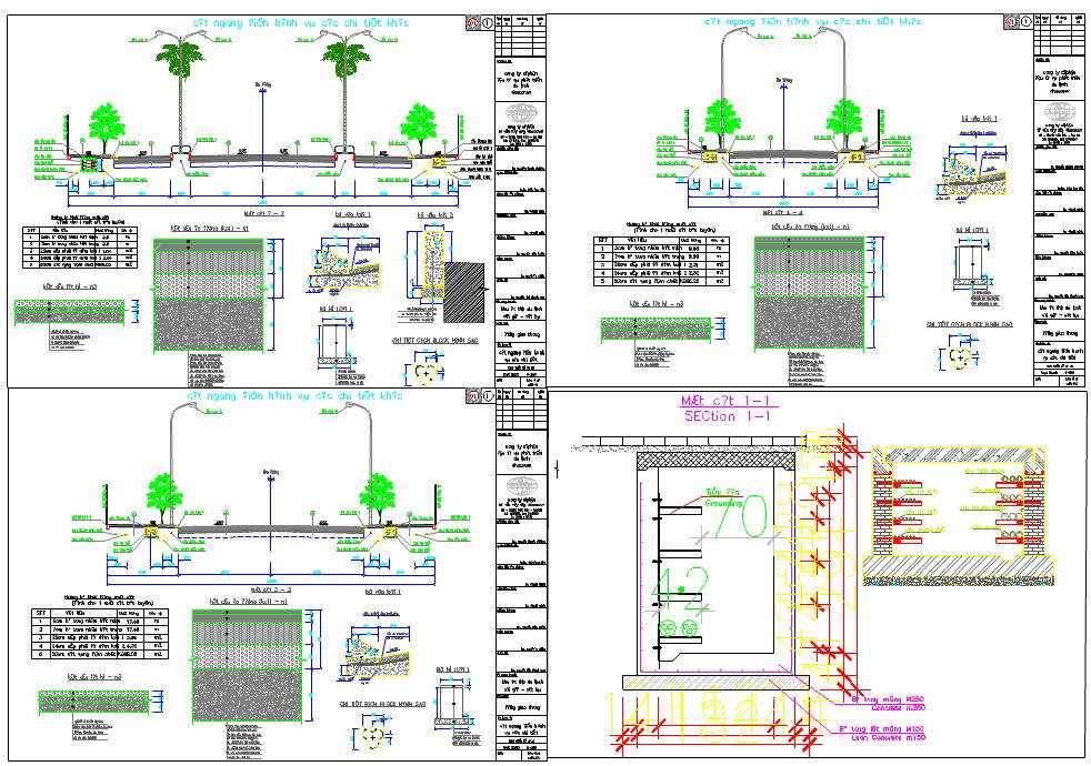 Sectional view of street