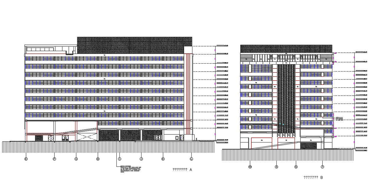 Section details of hospital building were given into Autocad 2D DWG drawing file.  Download the Autocad DWG drawing file. 