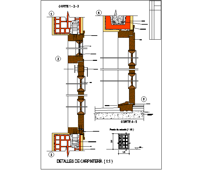 Sections of door and window
