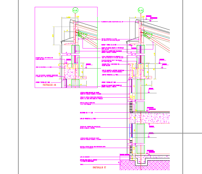 Sections of roof lights and wall