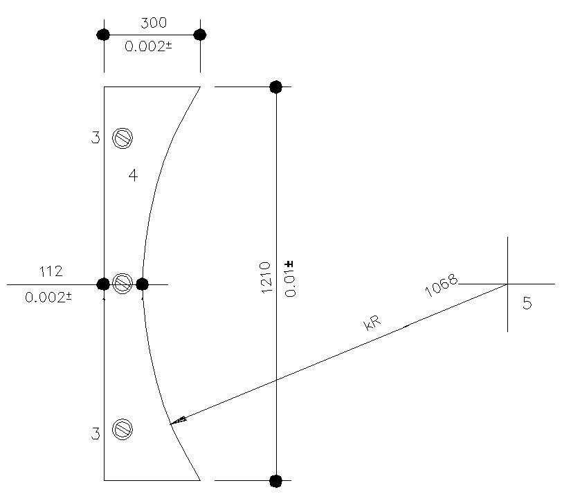 Semi circular portion of steel plate in AutoCAD, dwg file.