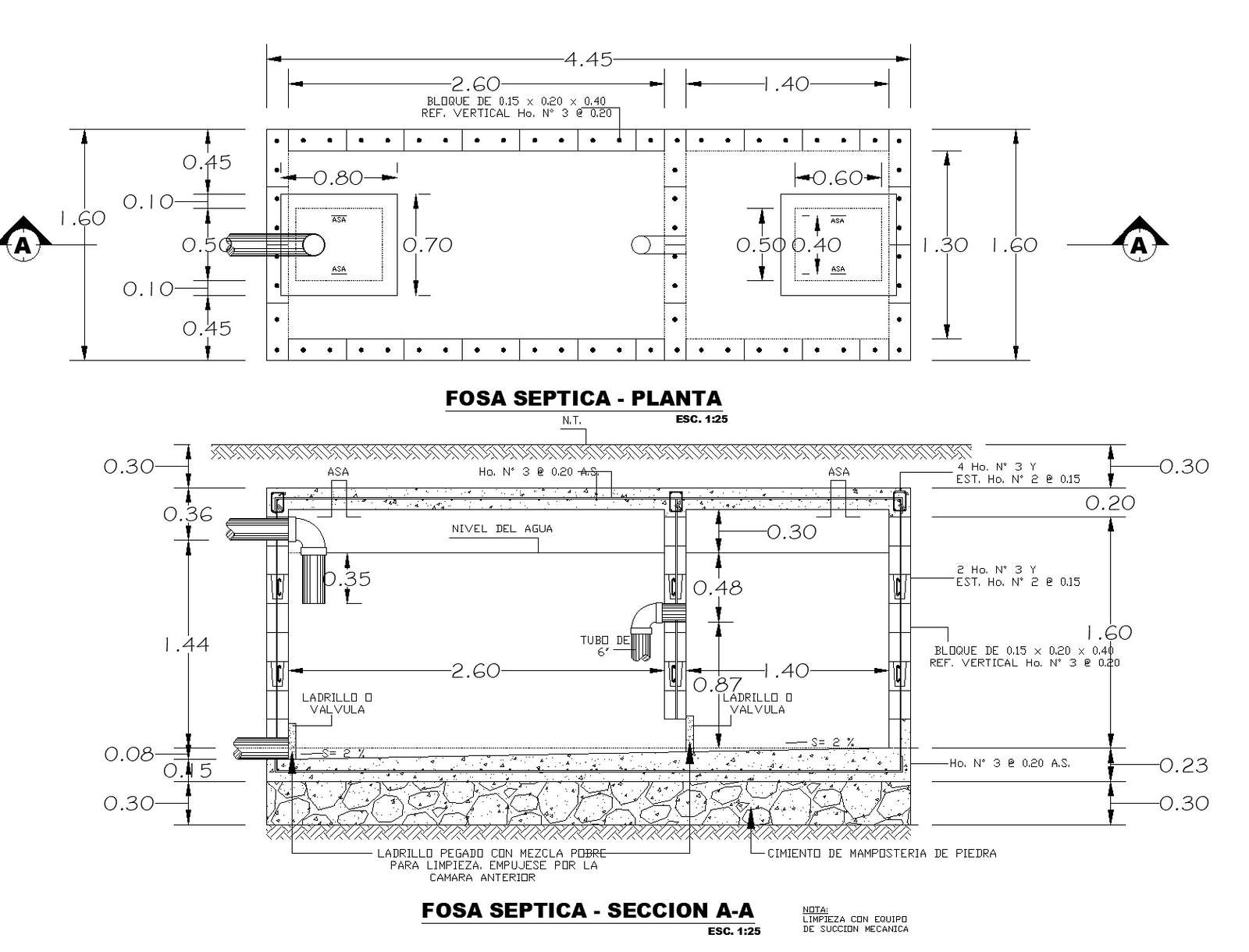Septic grave plan and section autoacd file