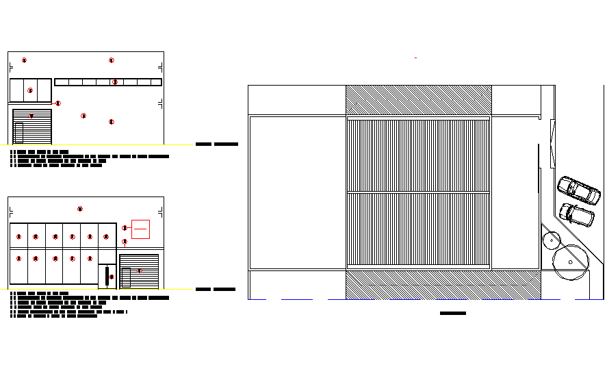 Service room elevation plan detail dwg file