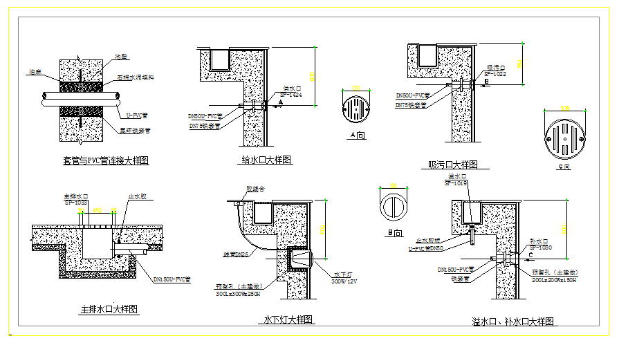 Sewage out Structure Section Detail