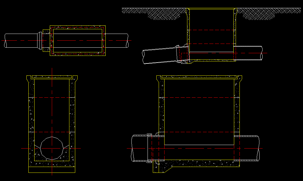 Sewer plan and section autocad file