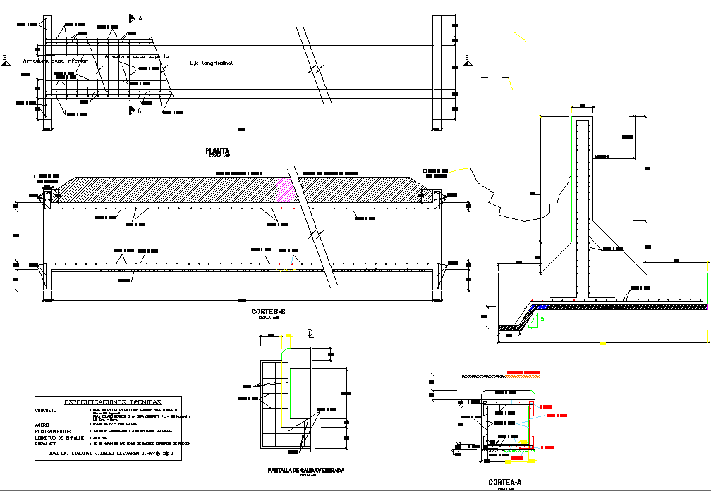 Sewer plan and section detail dwg file