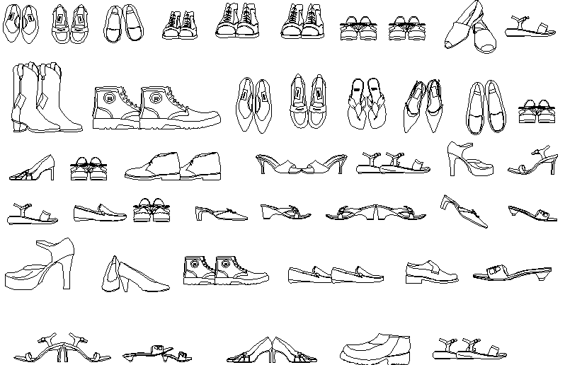 Shoes detail dwg file