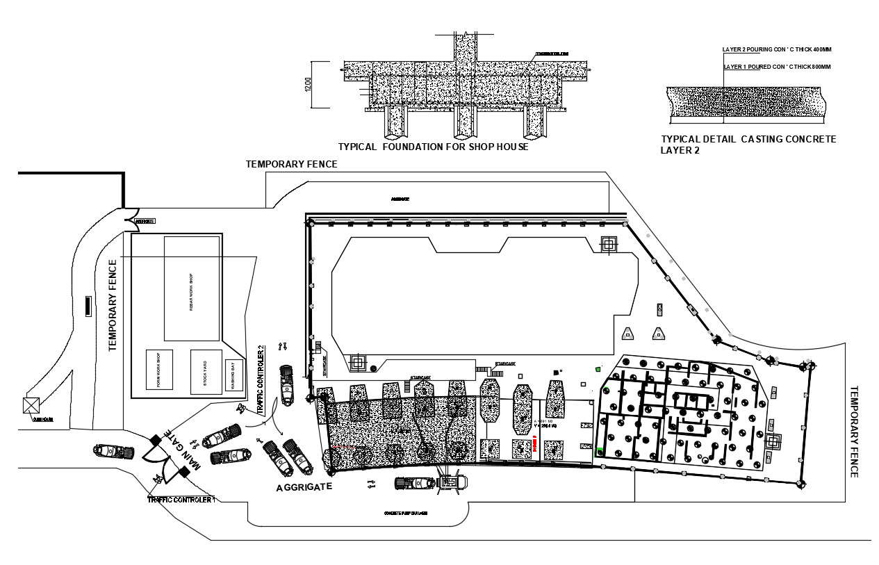 Shop House Plan DWG File