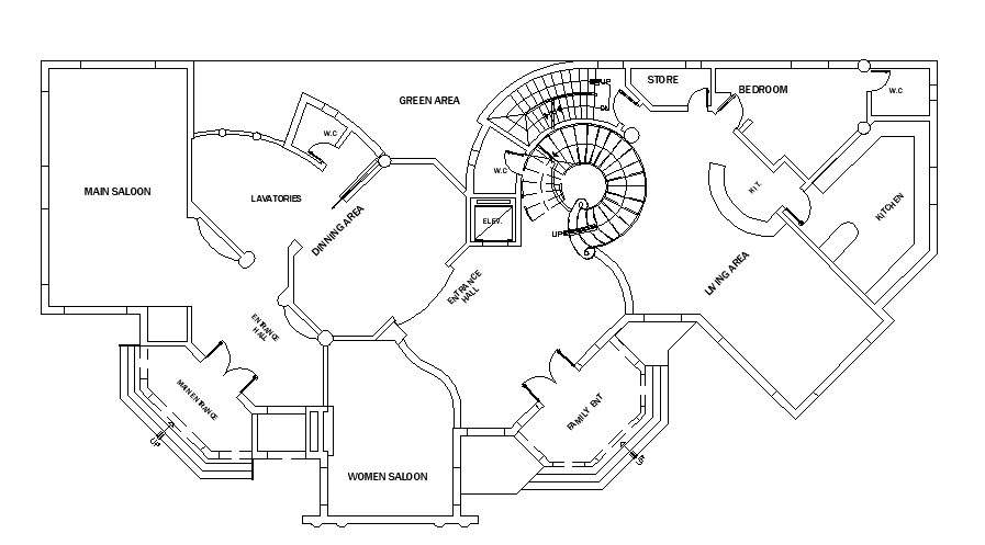 Shop With House Plan DWG File