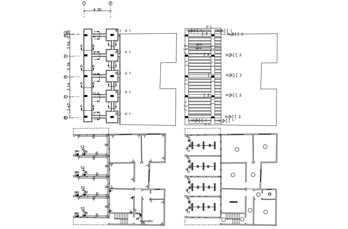 Shop With House Working Floor Plan Drawing