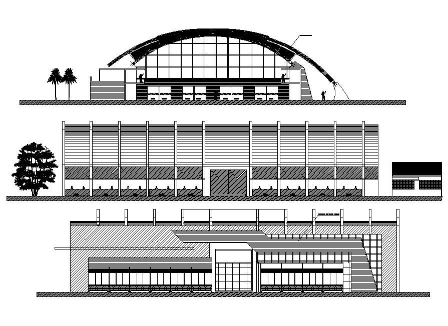 Shopping Mall Elevation Design DWG File