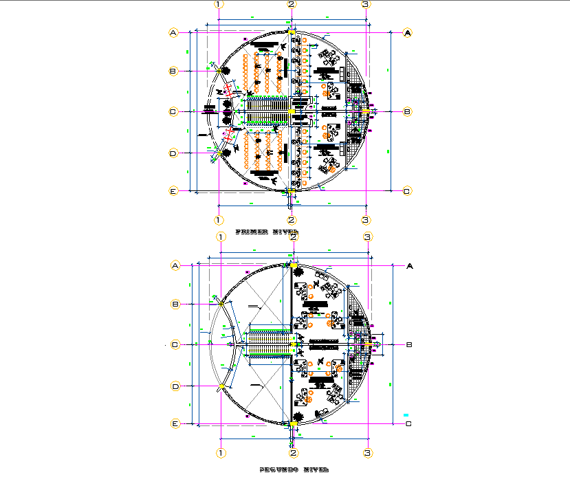 Shopping centre business and administrator plan detail dwg file