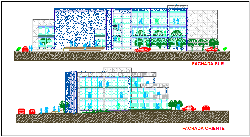 Shopping mall elevation details dwg files