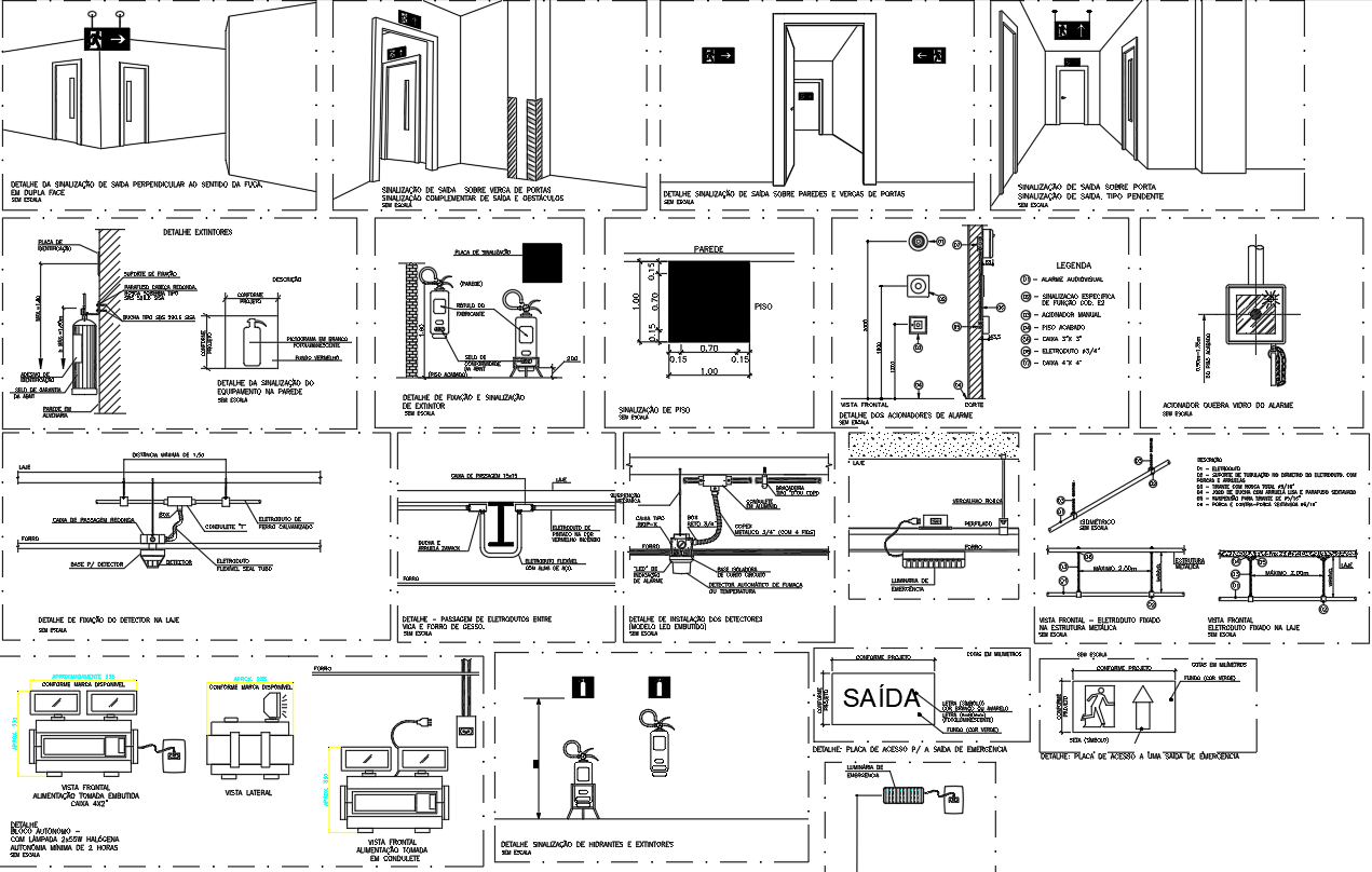 Shopping Mall Fire Safety Drawings and Layouts in DWG File