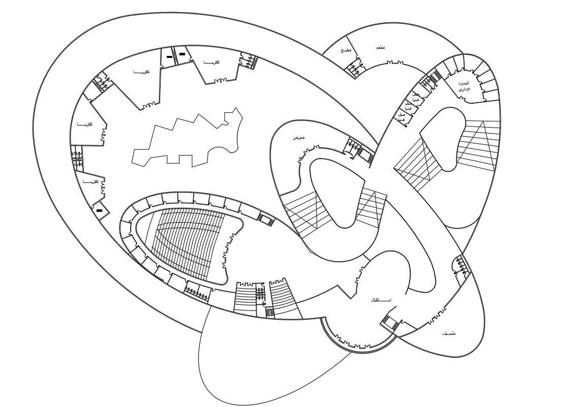 Shopping mall architectural plan details in AutoCAD, dwg file.