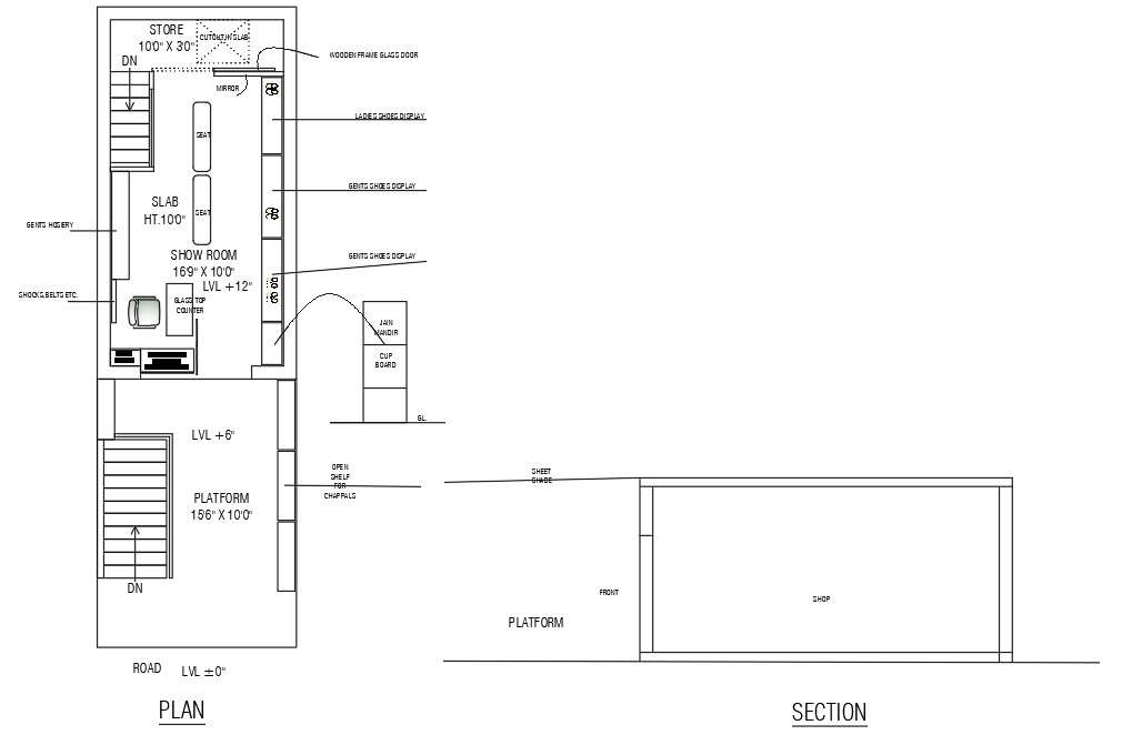 Showroom Design Plan Free CAD Drawings