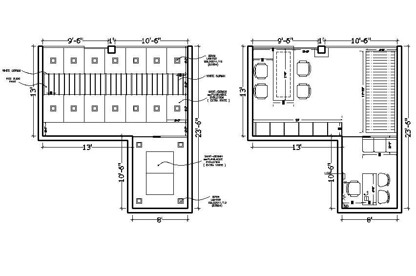 Showroom plan layout dwg file