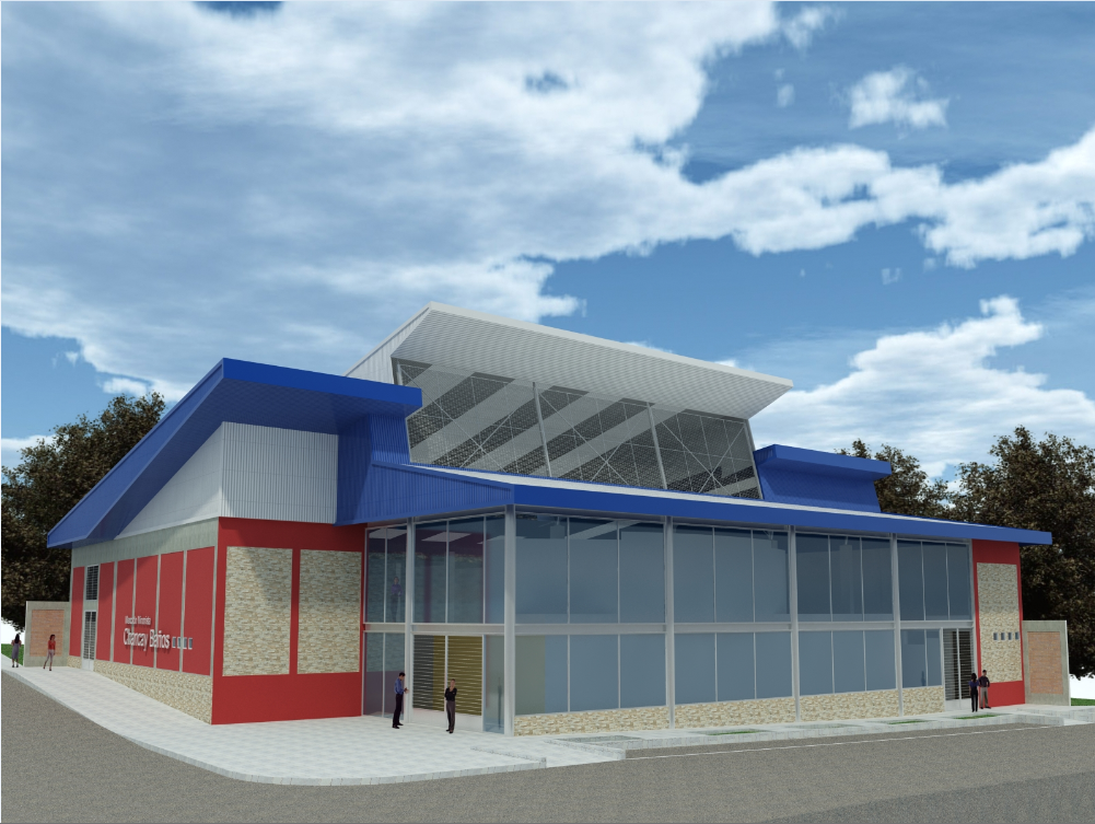 Side 3D Commercial Elevation DWG detail for Building Plan file