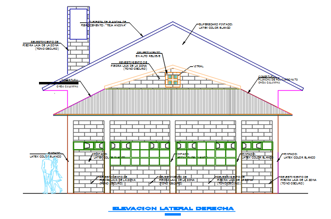 Side Elevation working plan detail dwg file