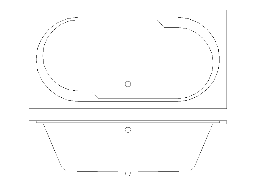 Simple Bath Tub Plan & Elevation block detail