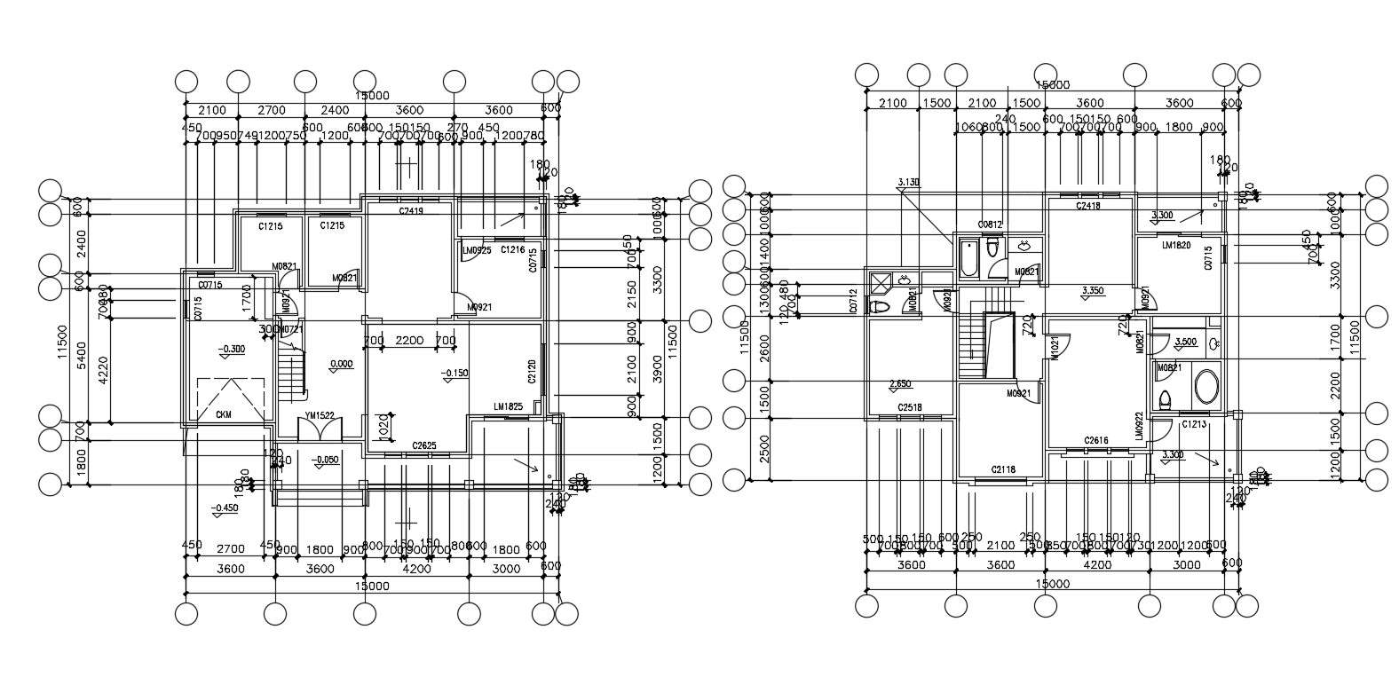 Simple Bungalow Design With Dimension CAD File Free Download 