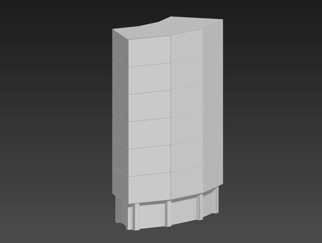 Basic Commercial Building Elevation 3D Design layout files