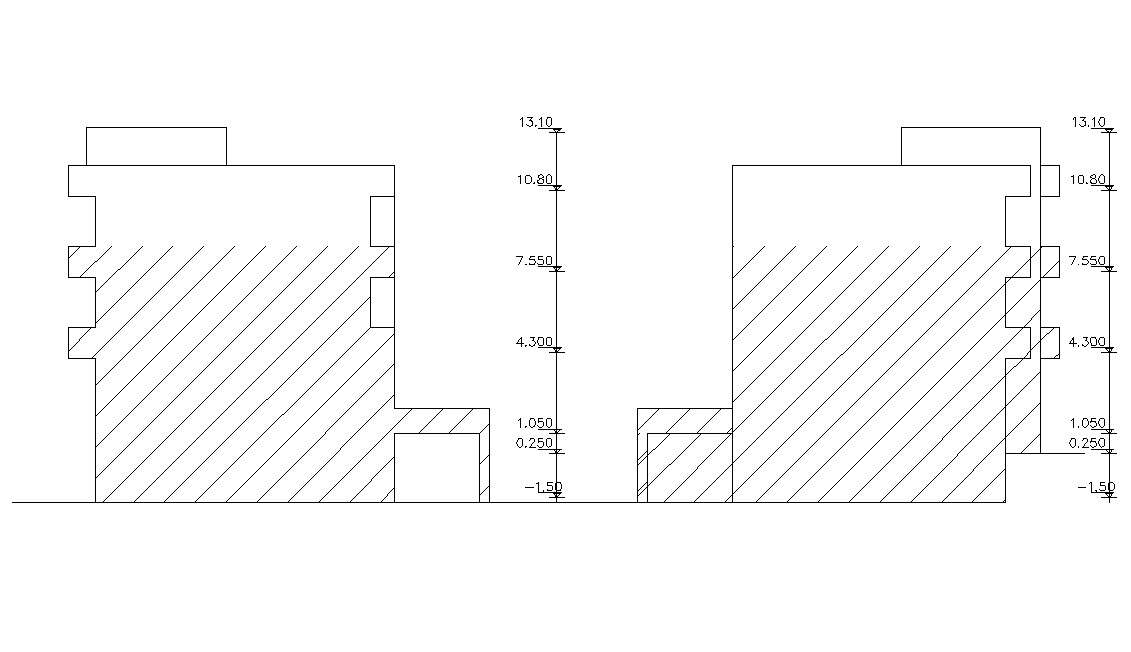 Simple Elevations Of Apartment Design AutoCAD File 