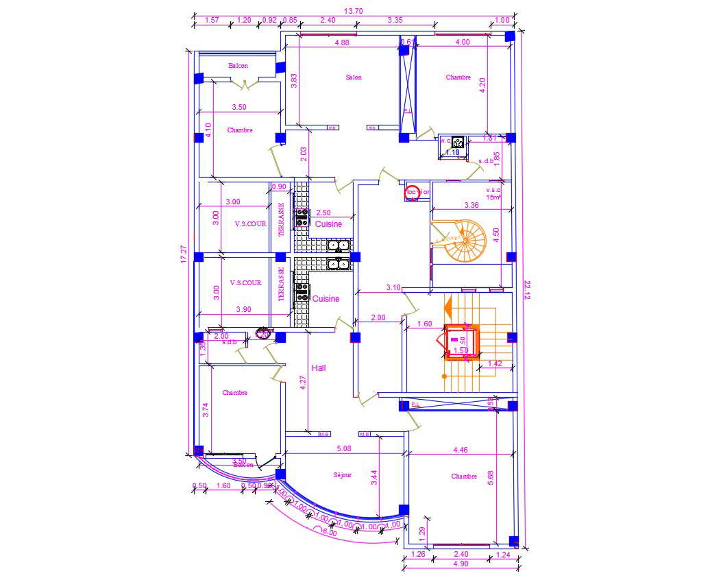 Single Storey CAD House Plan 